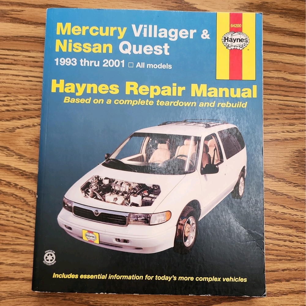 Haynes 64200 Repair Manual Mercury Villager & Nissan Quest 1993-2001